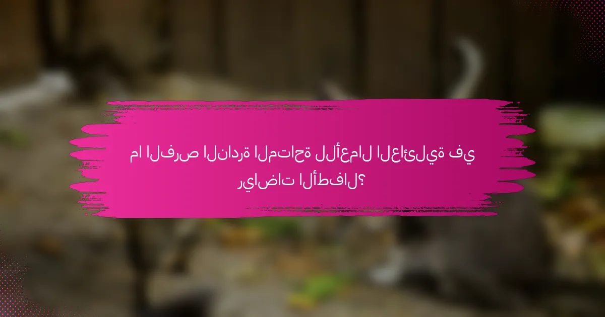 ما الفرص النادرة المتاحة للأعمال العائلية في رياضات الأطفال؟